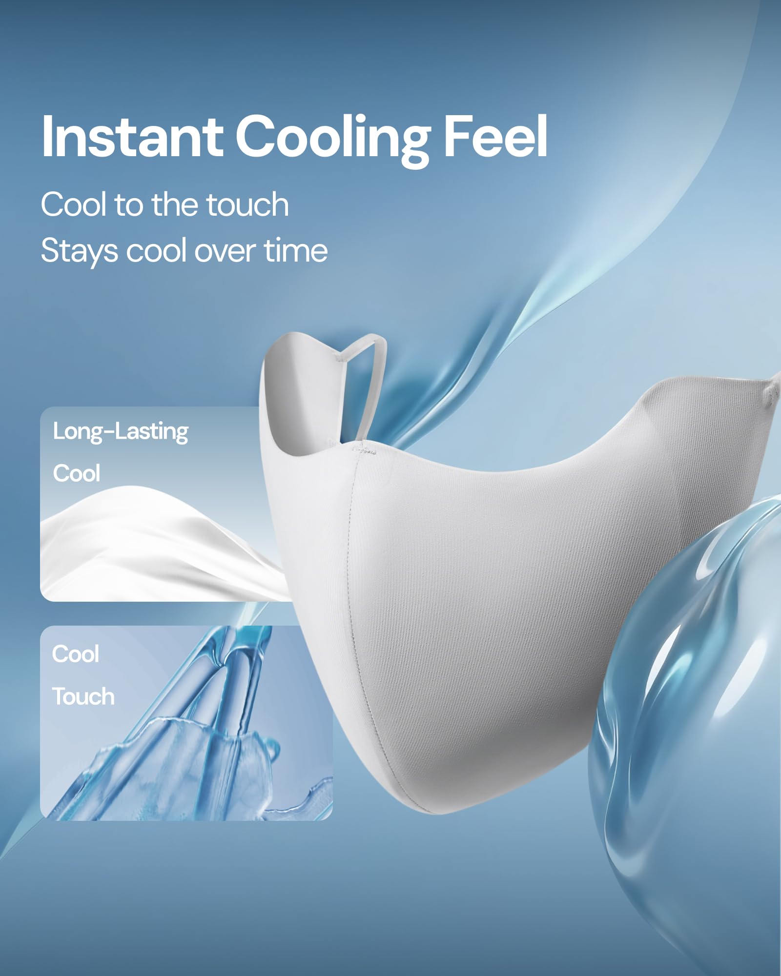 BENEUNDER Cooling Face Cover UV Sun Protection UPF 50+ Breathable 3D Structured Design for Summer Outdoor Unisex - Image 3