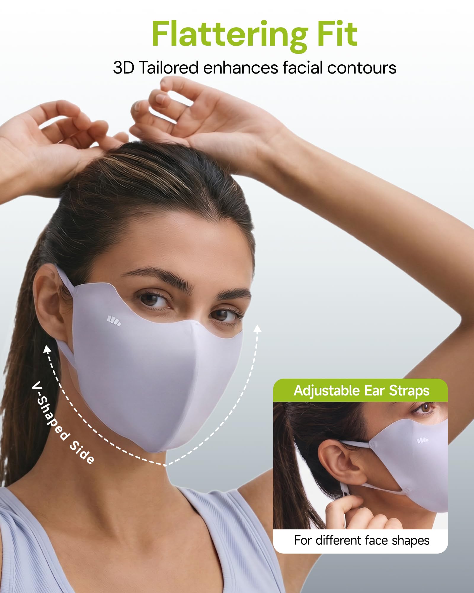 BENEUNDER Cooling Face Cover UV Sun Protection UPF 50+ Breathable 3D Structured Design for Summer Outdoor Unisex - Image 7