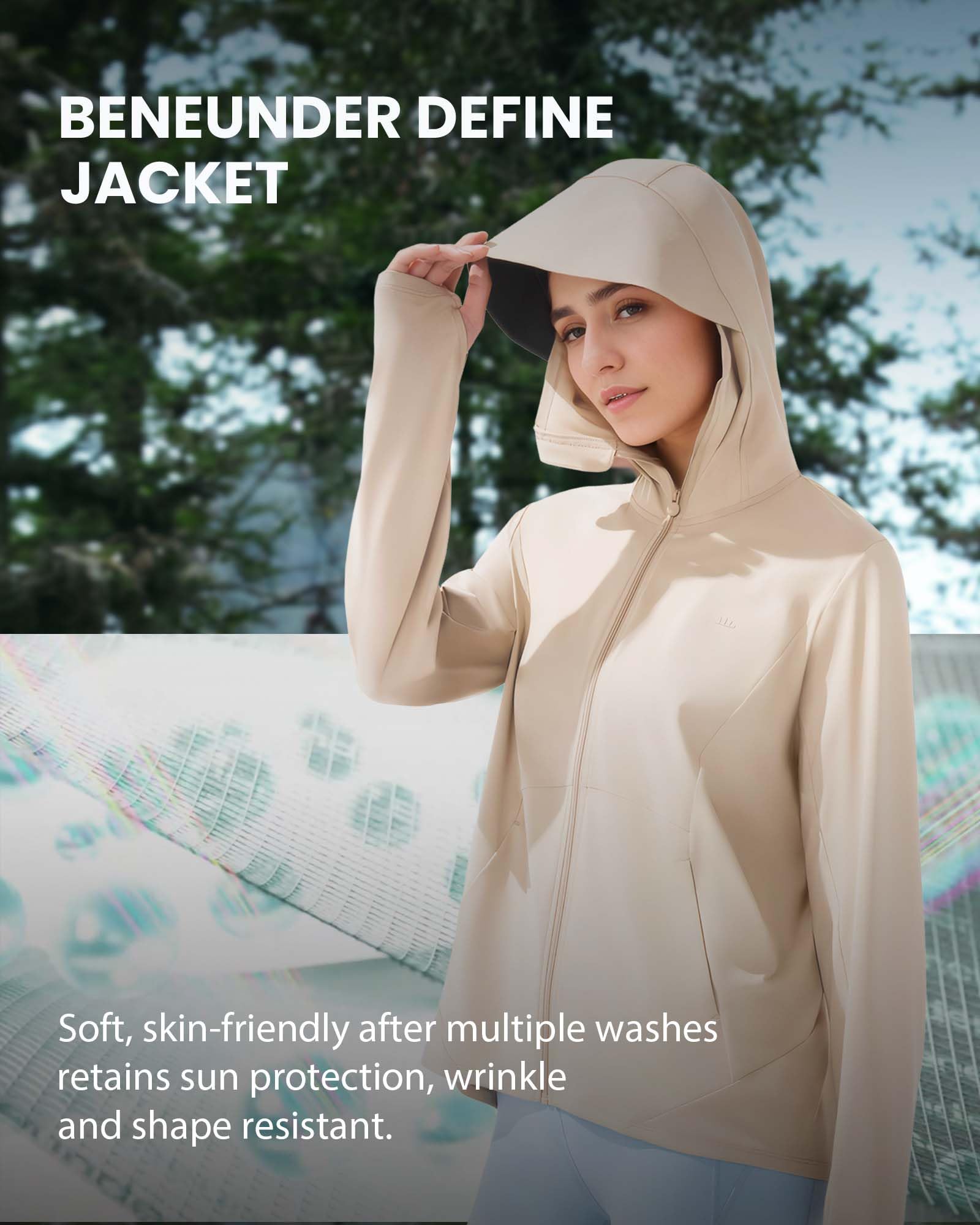 BENEUNDER Cooling Women's UPF 50+ Sun Protection Lightweight Hoodie Jacket Long Sleeve Active Sun Shirts for Outdoor Workout - Image 5