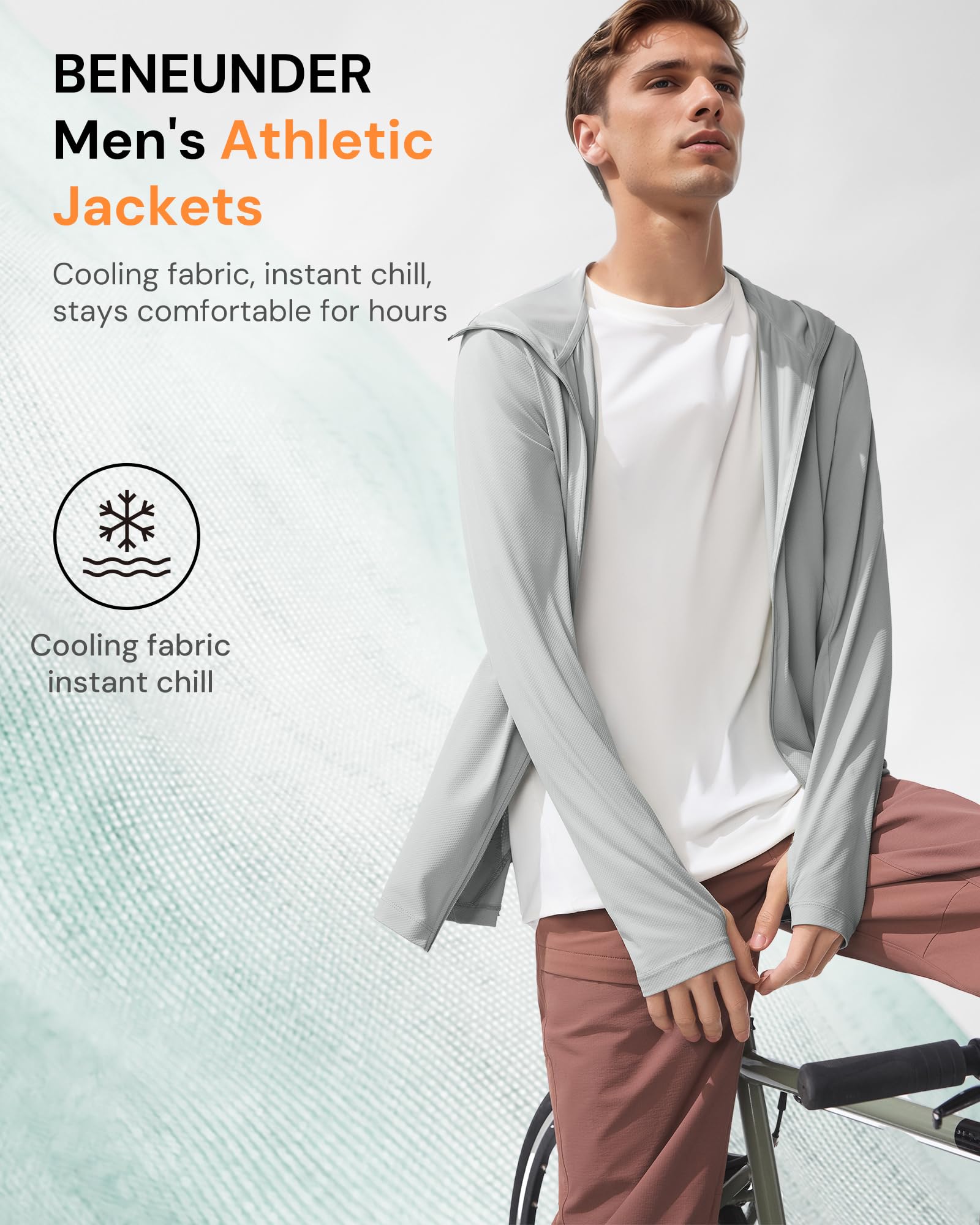 BENEUNDER Men's UPF 50+ Sun Protection Lightweight Hoodie Jacket Long Sleeve Active Sun Shirts for Outdoor Hiking Workout - Image 4