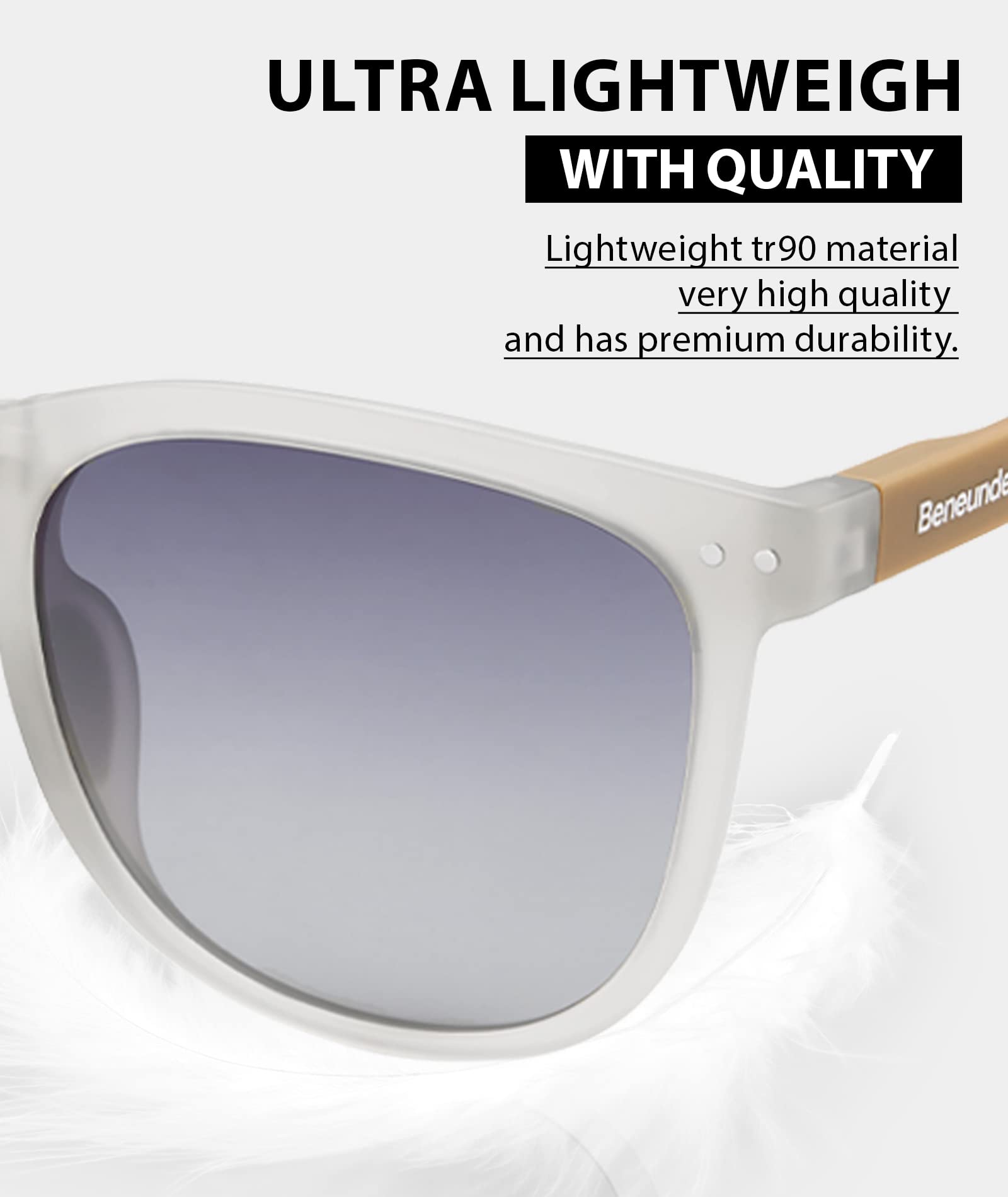 BENEUNDER Polarized Sunglasses for Men Women, Ultra Lightweight Folding Sunglasses with Organizer - Image 4