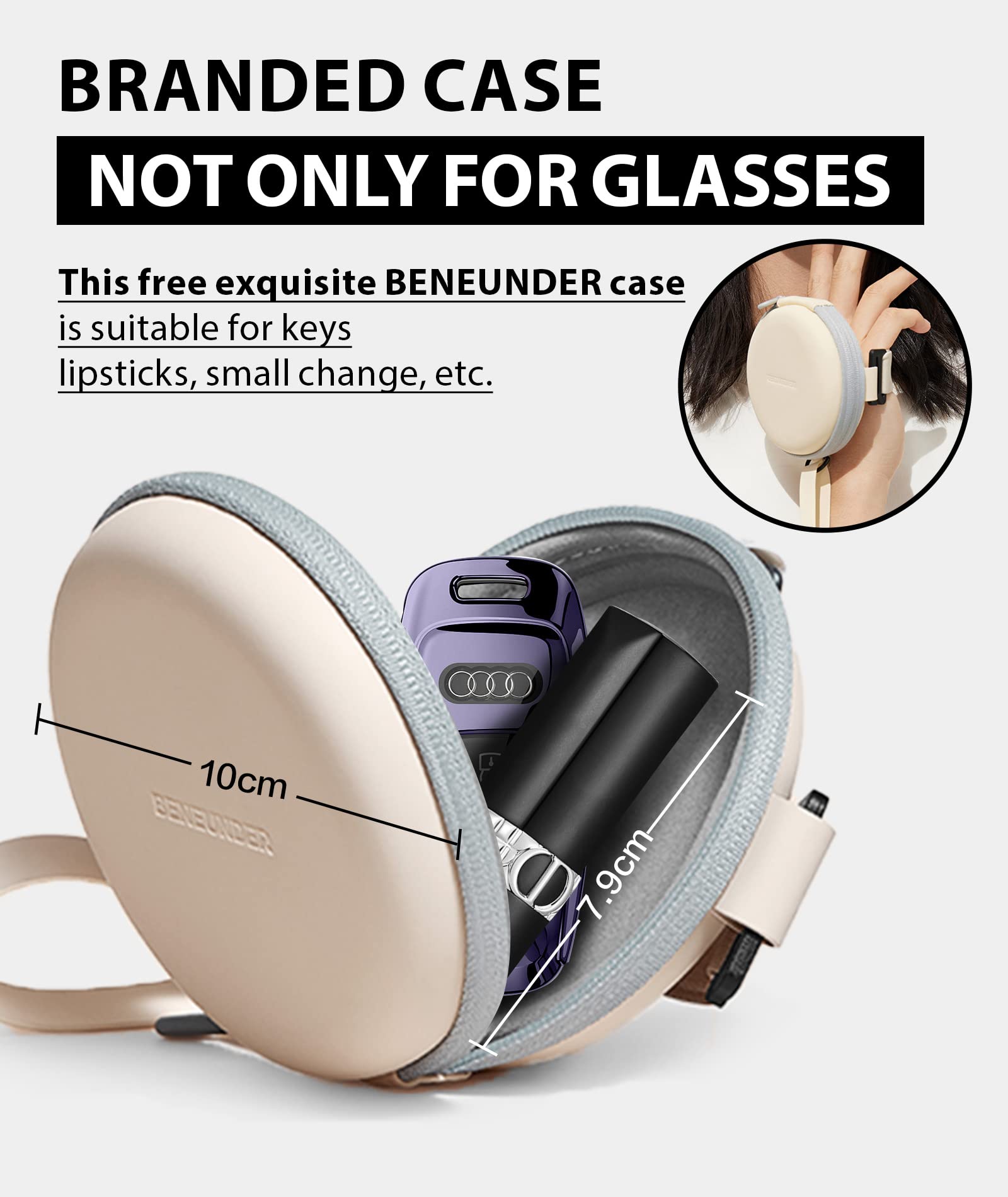 BENEUNDER Polarized Sunglasses for Men Women, Ultra Lightweight Folding Sunglasses with Organizer - Image 5