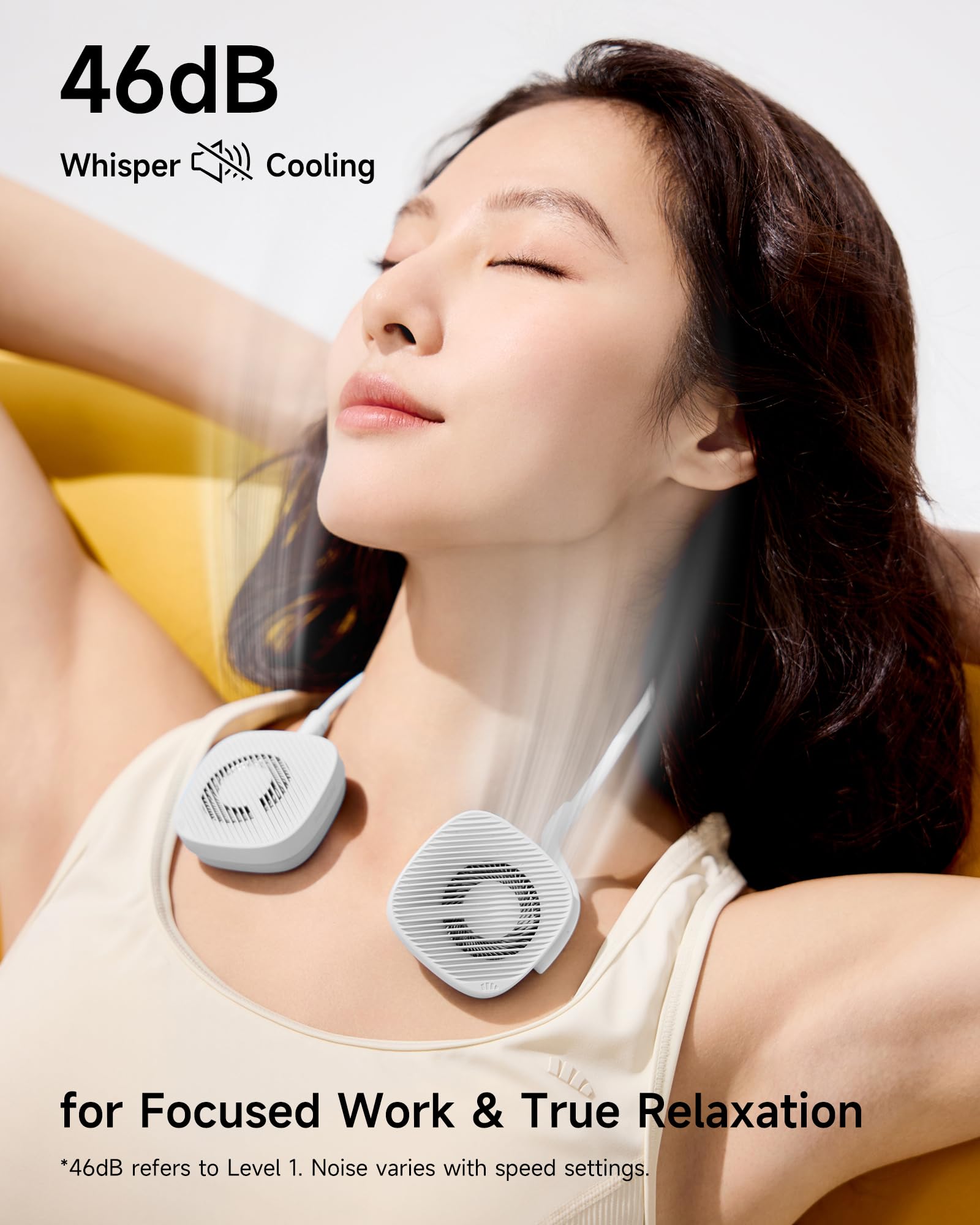 BENEUNDER Portable Neck Fan, 3.9oz Mini Small Personal Fan with Rechargeable Battery, 8000RPM Turbo Cooling, Ultra-Lightweight for Travel, Outdoor, Office & On-the-Go, Hair-Safe Design - Image 6