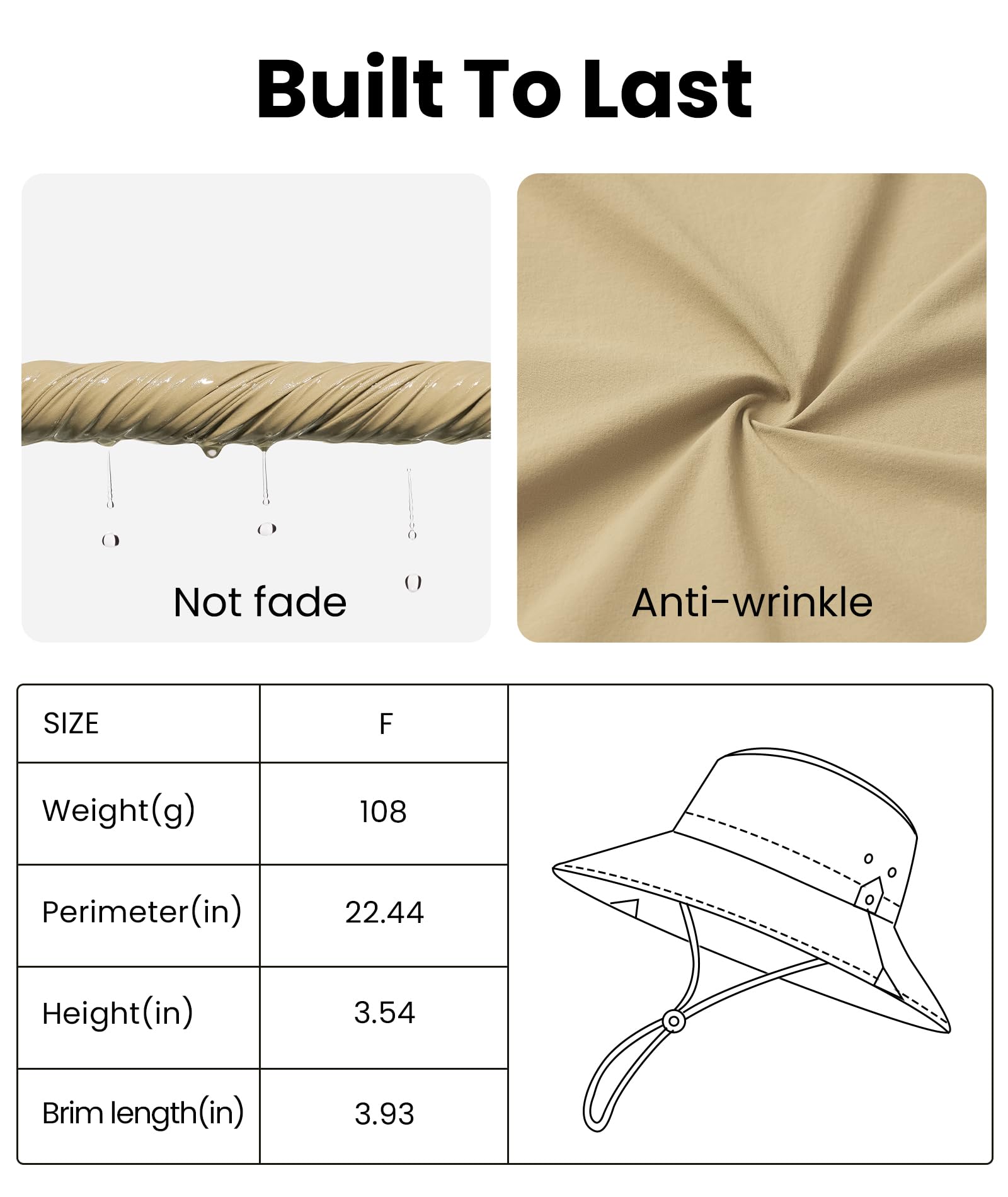 BENEUNDER Sheel Sun Hats for Women Wide Brim Foldable UV Protection UPF50+ Visors for Outdoor Travel Vacation - Image 4