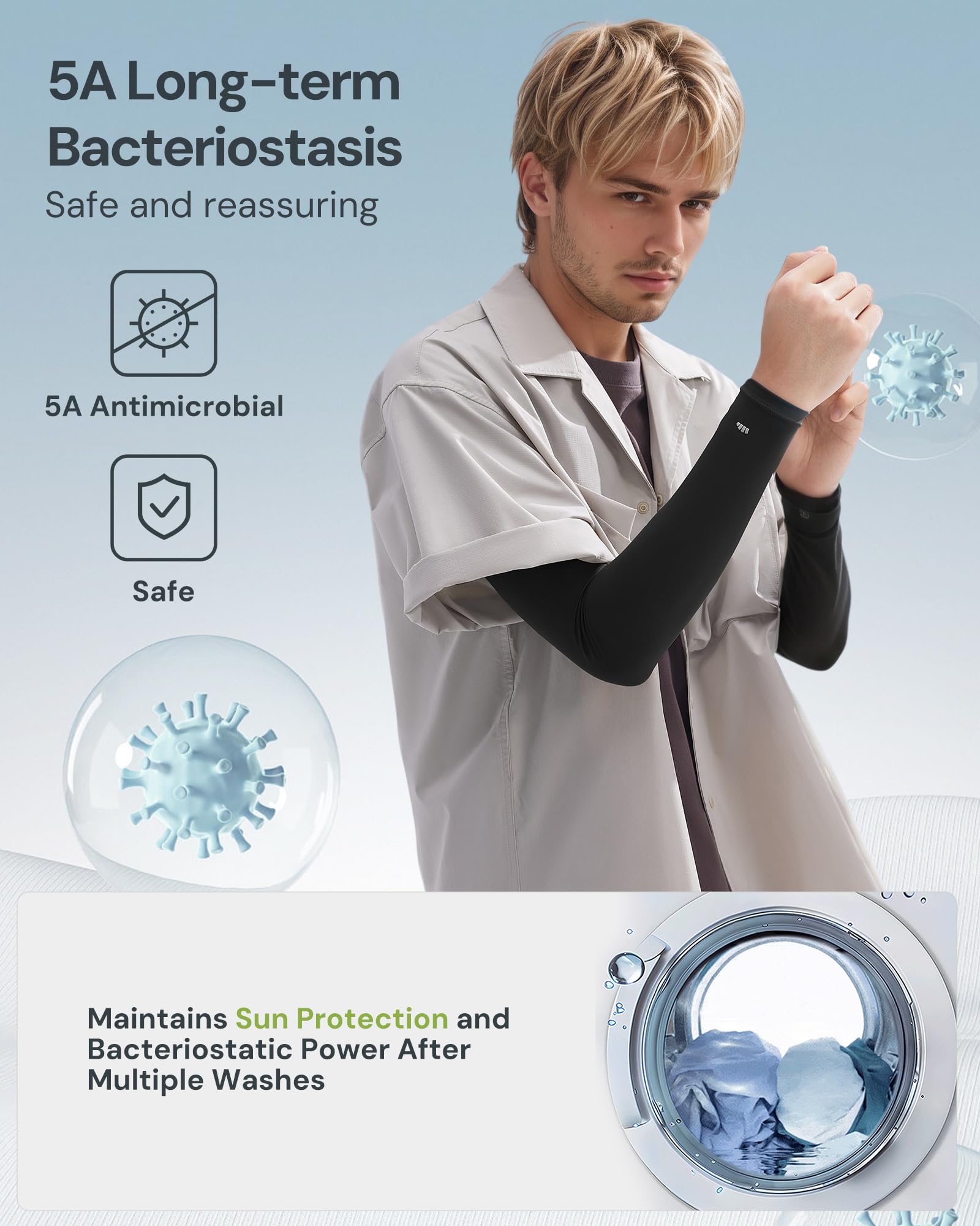 BENEUNDER UPF 50+ Arm Sleeves for Men Women Cooling UV Sun Protection Sports Compression Tattoo Cover Up - Image 5