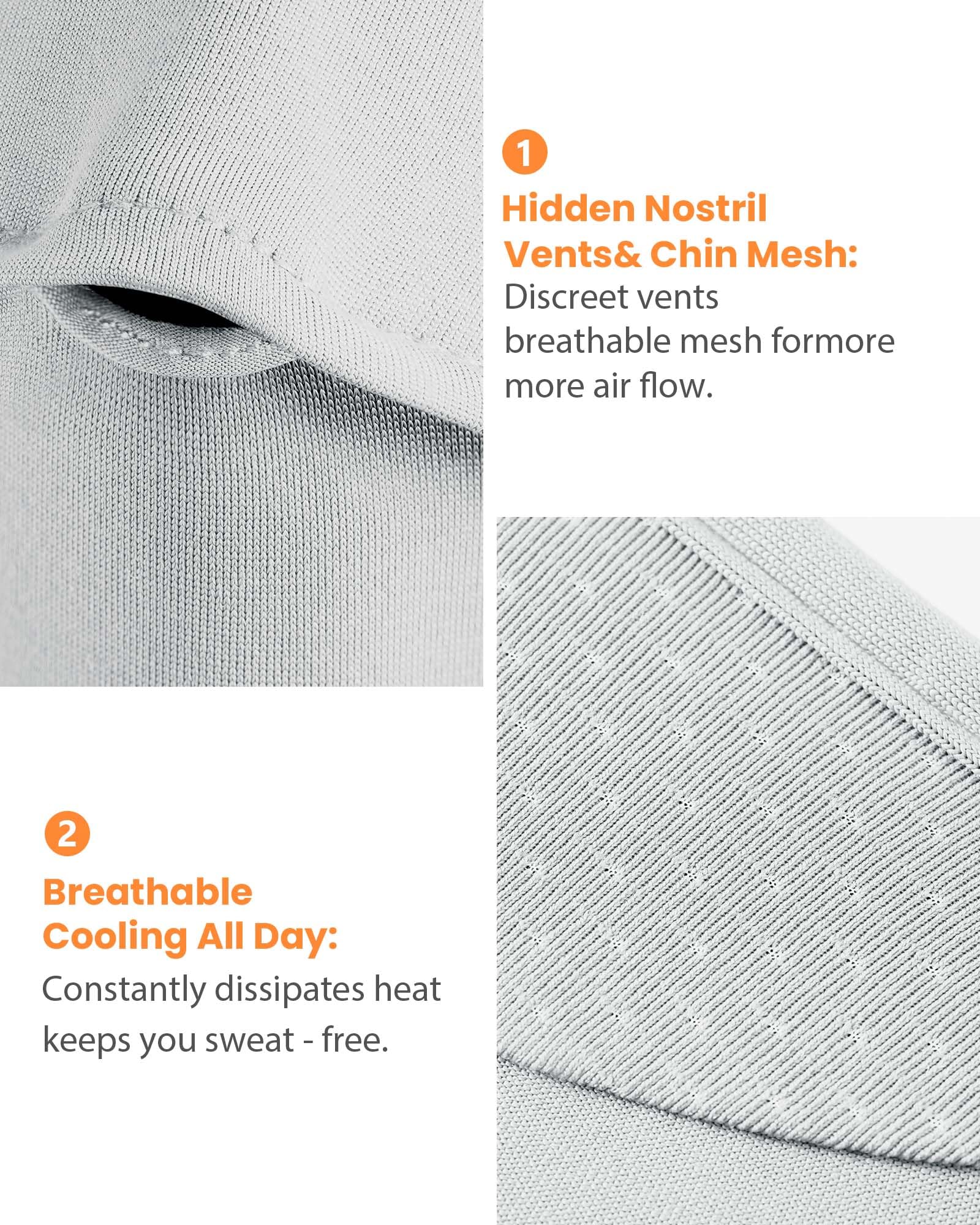 BENEUNDER UV Sun Protection Face Cover/Neck Gaiter Scarf UPF50+ Breathable Cooling for Summer Outdoor Activities Reusable - Image 6