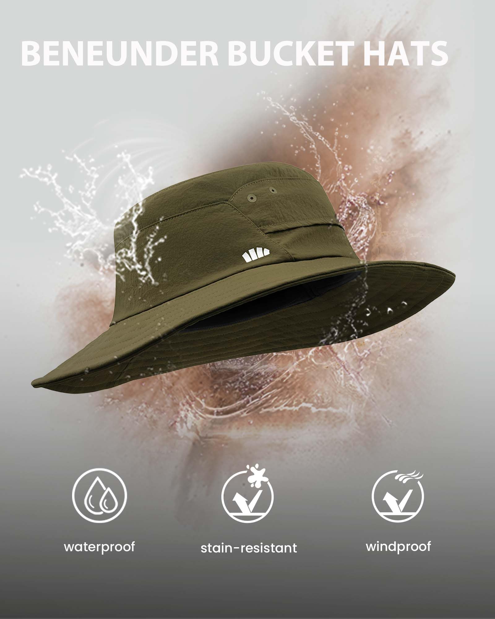 BENEUNDER Wide Brim Sun Hats for Men UPF50+ UV Protection Fishing Travel Outdoor Beach Vacation Hiking - Image 4
