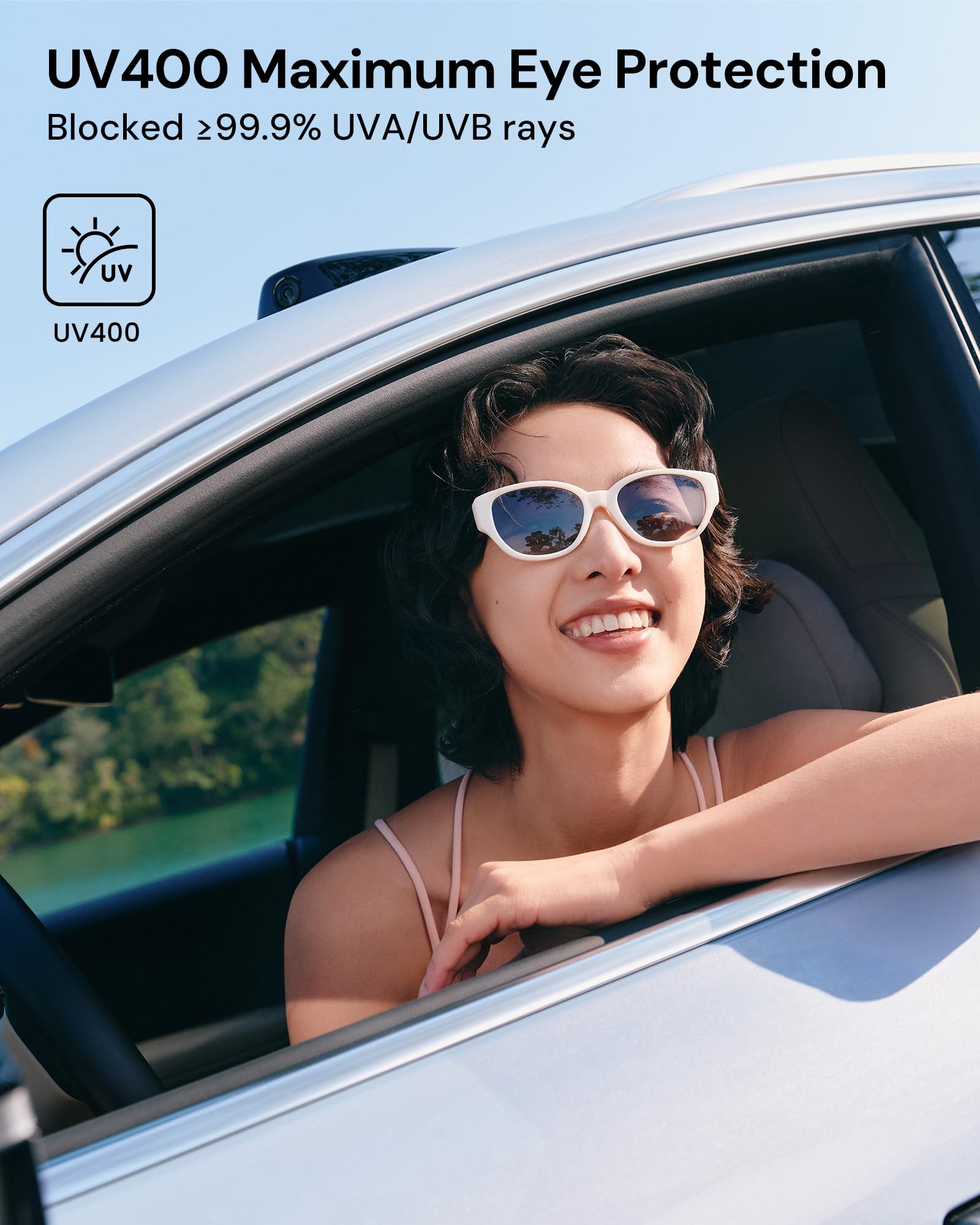 BENEUNDER Women's Polarized Sunglasses - UV400 Trendy Folding Lightweight Shades, Retro Classic Designer Style - Image 3