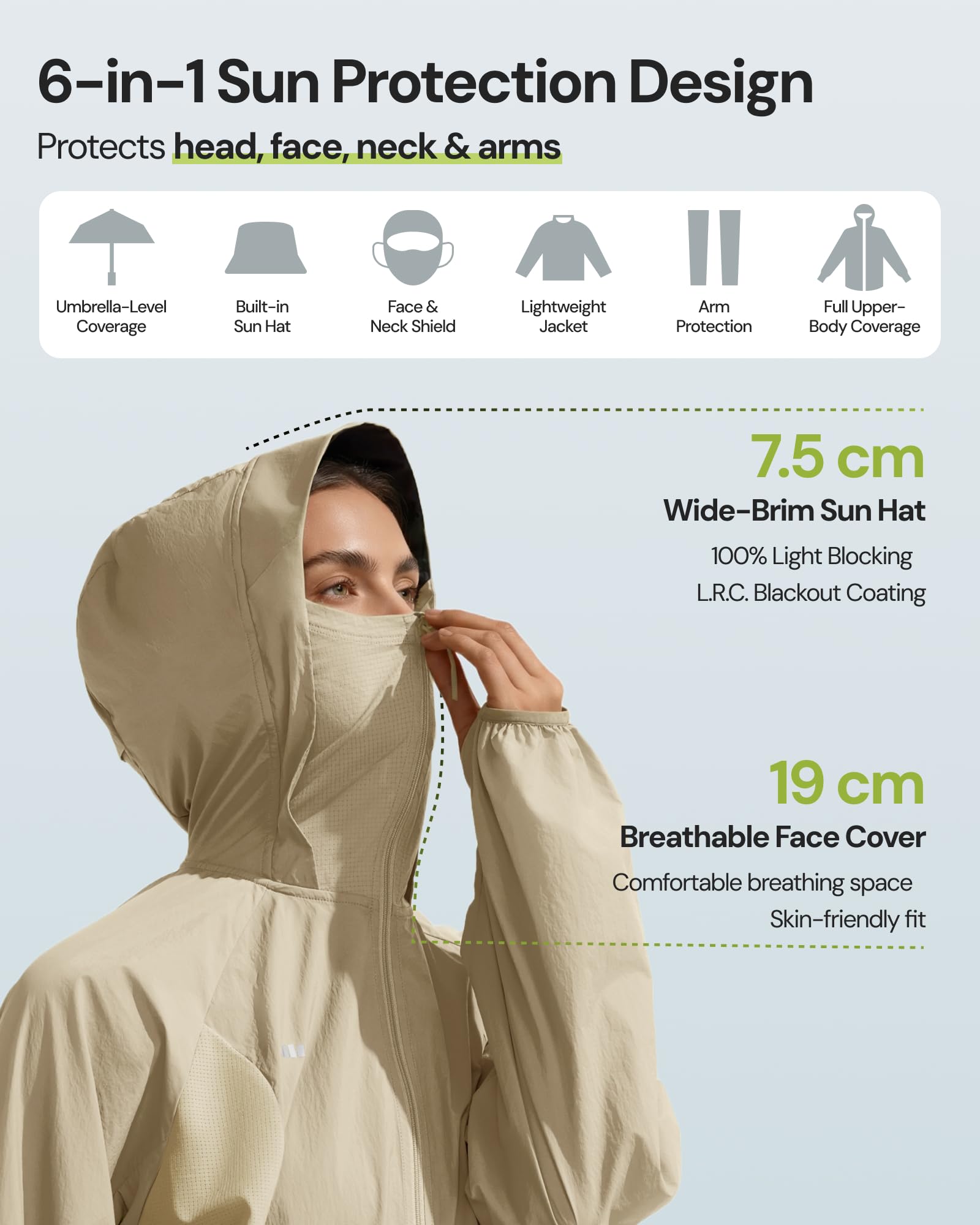 BENEUNDER Women's UPF 50+ Lightweight Sun Protection Jacket Athletic Short Hoodie - Image 3