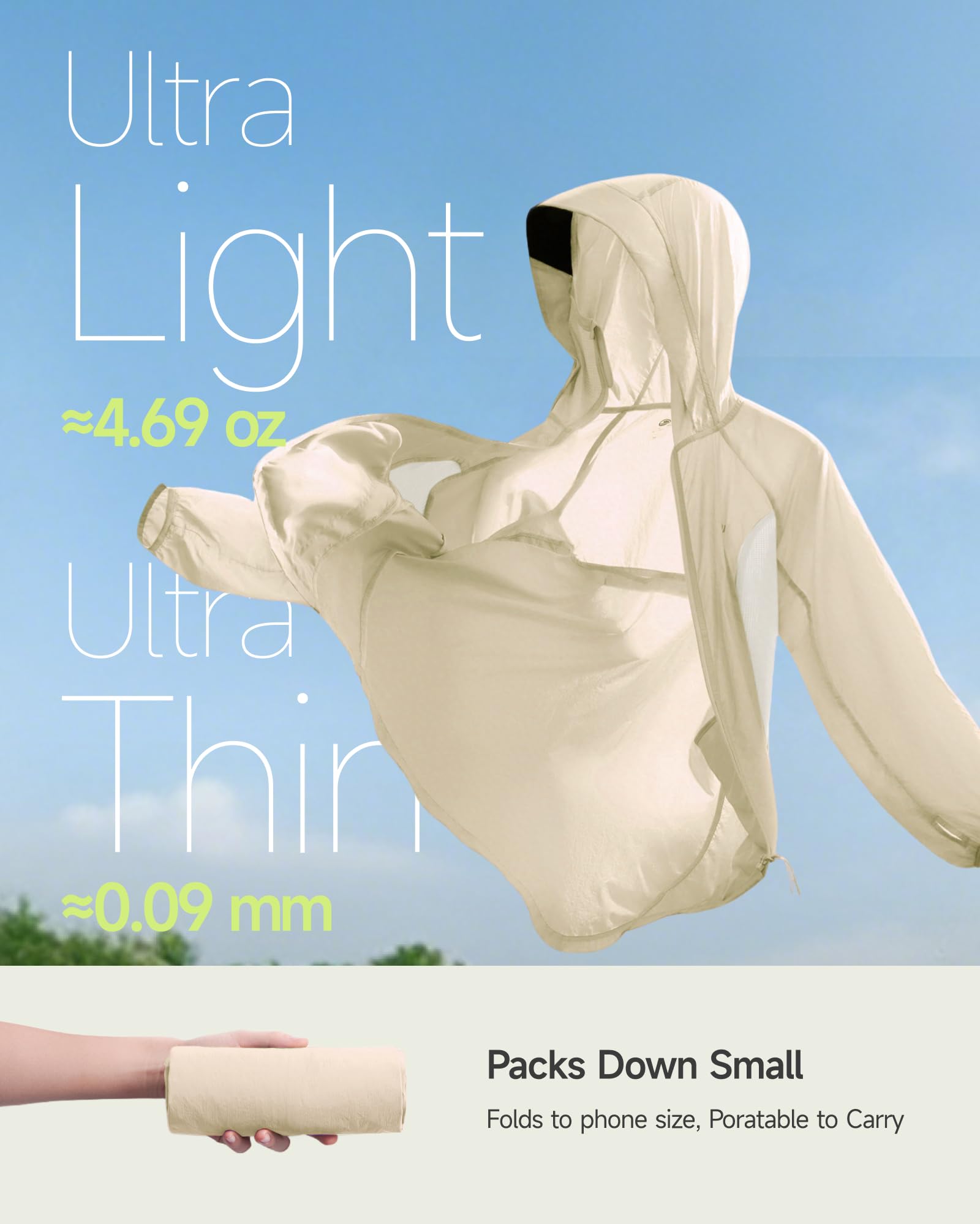 BENEUNDER Women's UPF 50+ Lightweight Sun Protection Jacket Athletic Short Hoodie - Image 4