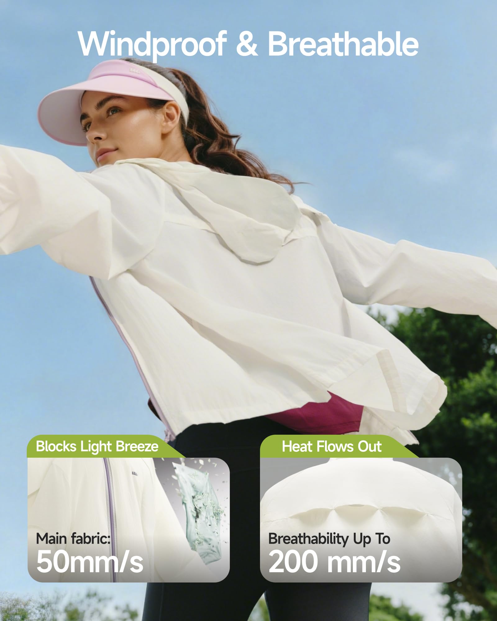 BENEUNDER Women's UPF 50+ Lightweight Sun Protection Jacket Athletic Short Hoodie - Image 6